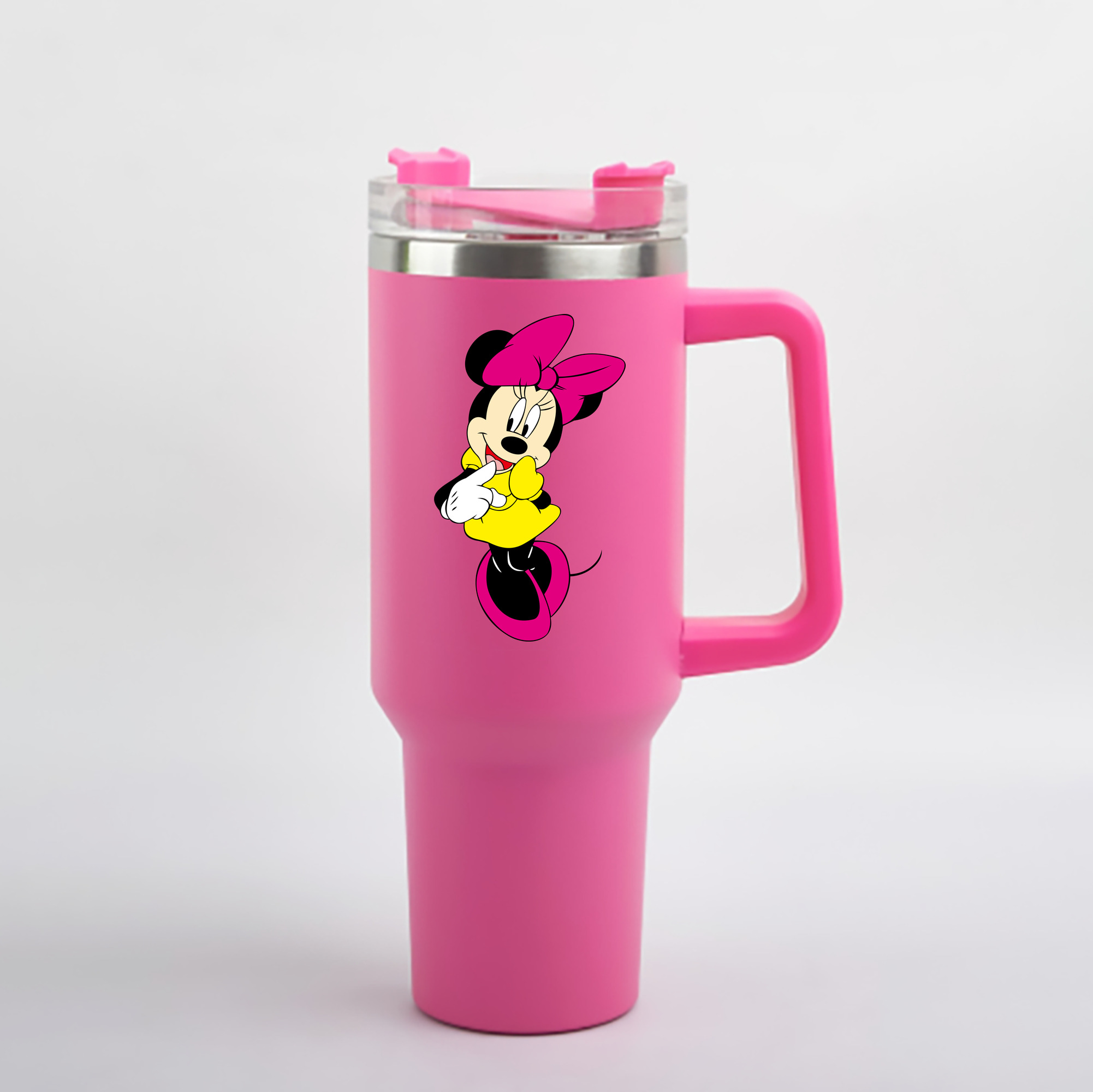 （画像用） ミッキーマウス Mickey Mouse 1200mL車用タンブラー - クリスタルステッカー（プラスチックストロー付き）